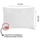 Kit 2 Travesseiros Antialérgico Impermeável 50x70 Suporte Firme Fibra Siliconada percal 100% Algodão