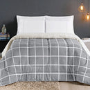 Coberdrom Austin Xadrez Dupla Face Sherpa Plush Manta Flannel Austin