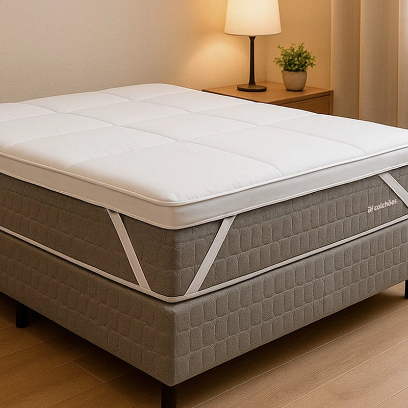 Premium Pillow Top Manta Ultra Macio Antialérgico de Fibra Siliconada