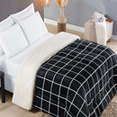 Coberdrom Austin Xadrez Dupla Face Sherpa Plush Manta Flannel Austin