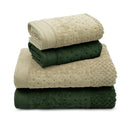 Kit 4 Peças de Toalha Pollo Cinza Minério 2 Banho 68x140 + 2 Rosto 50x75 Algodão