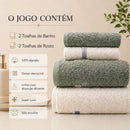 Toalhas de Banho Banhão Gigante Kit Jogo de 2 Toalhas de Banho + 2 Toalhas de Rosto 100% Algodão