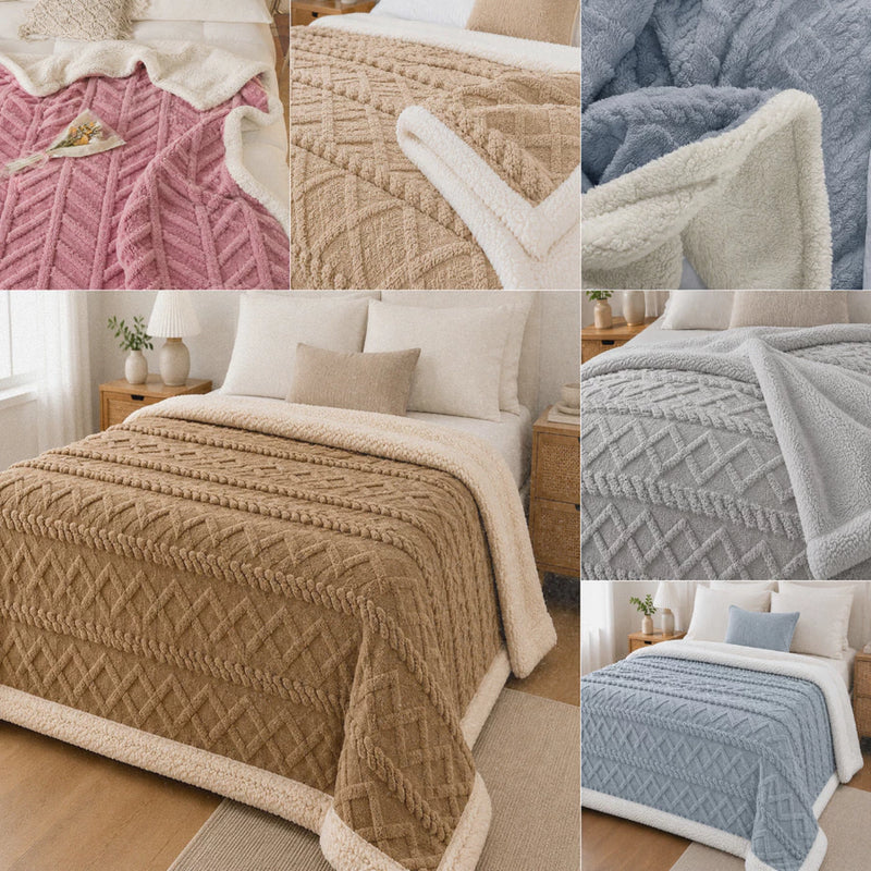 Cobertor Manta Sherpa Luxe | Dupla Face com Lã de Carneiro