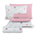 Kit Cobre Leito Senses 6 Peças 100% Algodão Colcha Piquet Estampado - 4 Cores