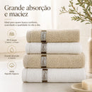 Jogo de Toalhas Algodão Egípcio 4 Peças (2 Banho + 2 Rosto) Kit de Toalhas Grande Absorção Maciez