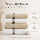 Jogo de Toalhas Algodão Egípcio 4 Peças (2 Banho + 2 Rosto) Kit de Toalhas Grande Absorção Maciez