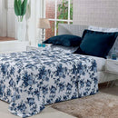 Cobre Leito Colcha Plazza Piquet Casal Tecido Estampado 03 Peças - Donatella Casa
