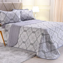 Kit Cobre Leito Casal Malha Premium 145 Fios 100% Algodão - Cinza - Donatella Casa