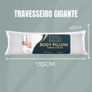 Gigante Travesseiro Antialérgico de Corpo com Zíper - 1,35m x 40cm, 300 Fios em Fibra Siliconada