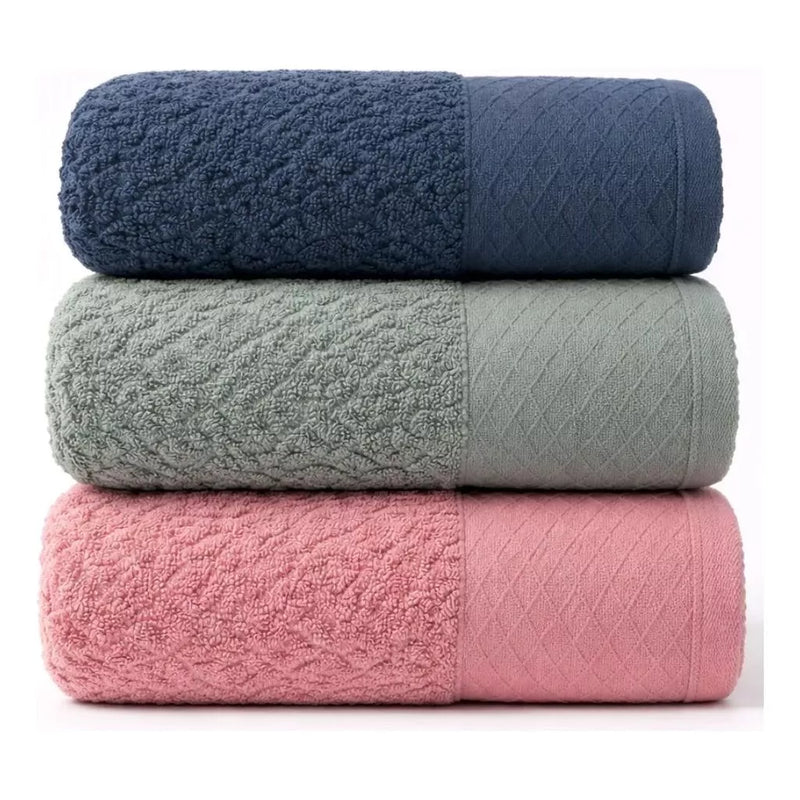 Kit 3 Toalhas Banhão Algodão Fio Penteado Capri